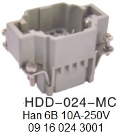HDD-024-MC H6B Han 6B 10A-250V 09 16 024 3001 24pin-male-crimp-OUKERUI-SMICO-Harting-Heavy-duty-connector.jpg